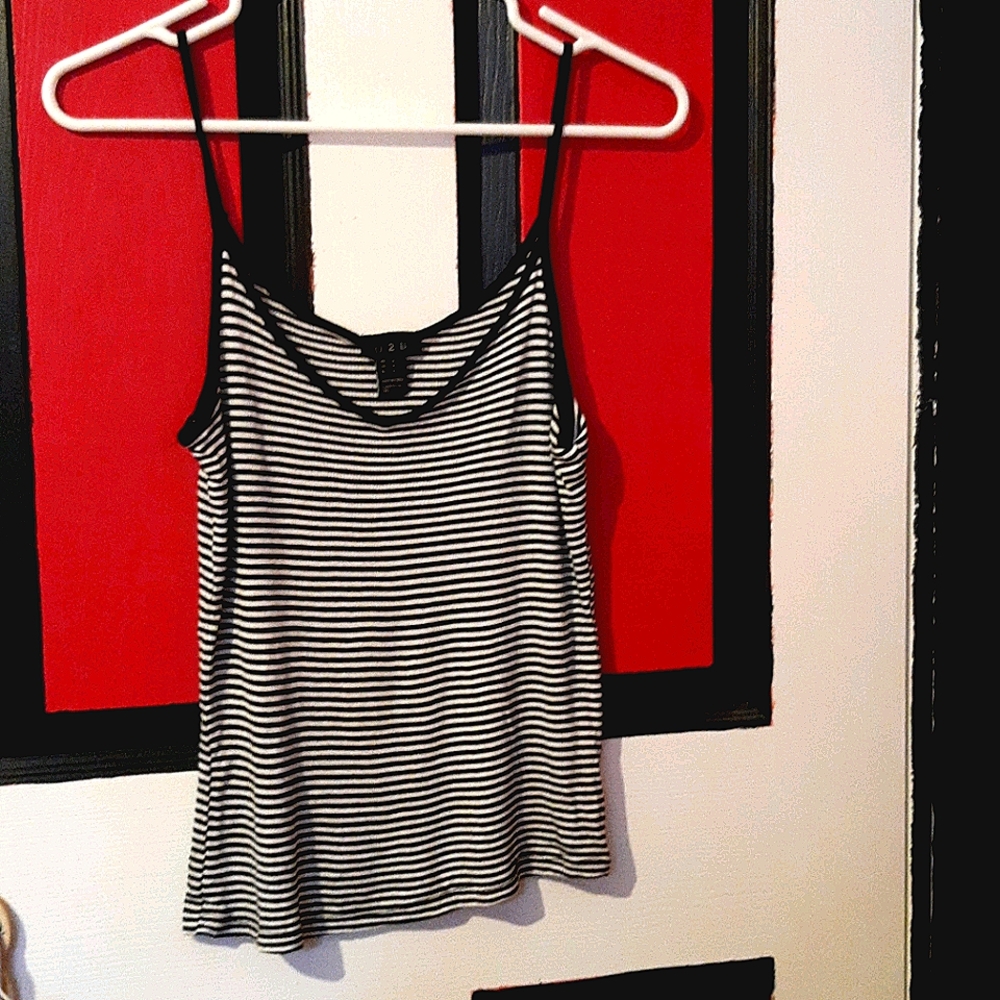 Black and white striped tank top